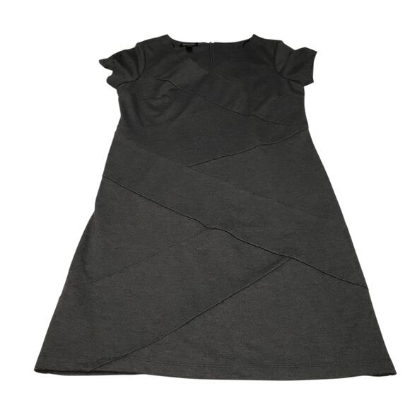 AB Studio Dress 14 Heather Charcoal Stretch Knit Work to Weekend - Picture 1 of 12